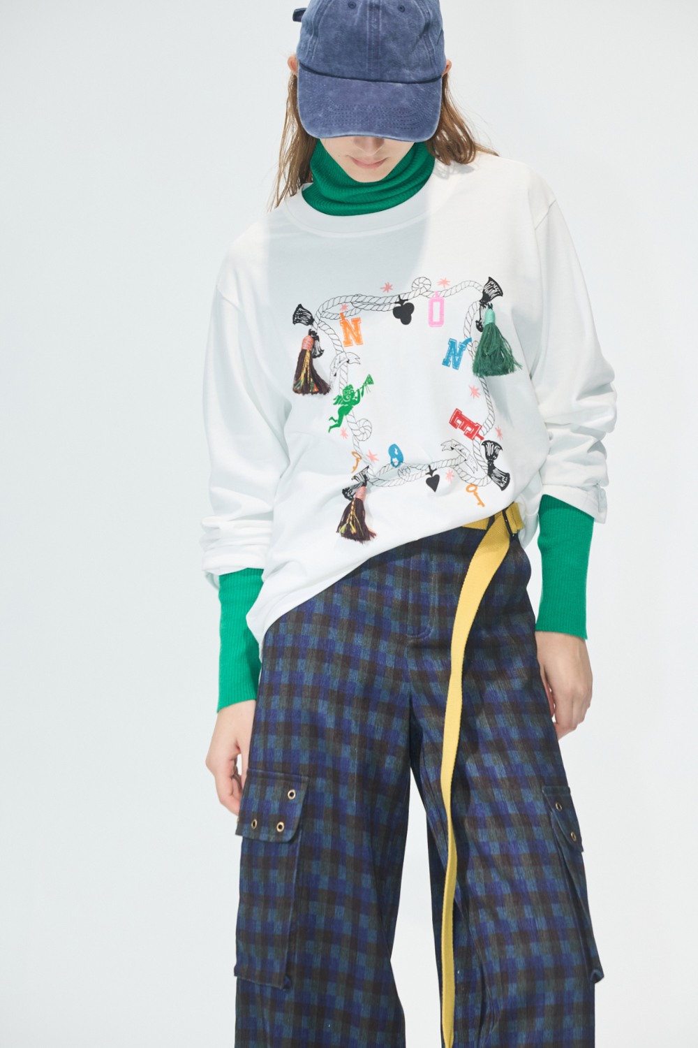 春光日記可愛印花長袖上衣 - 無瑕純白, 36 