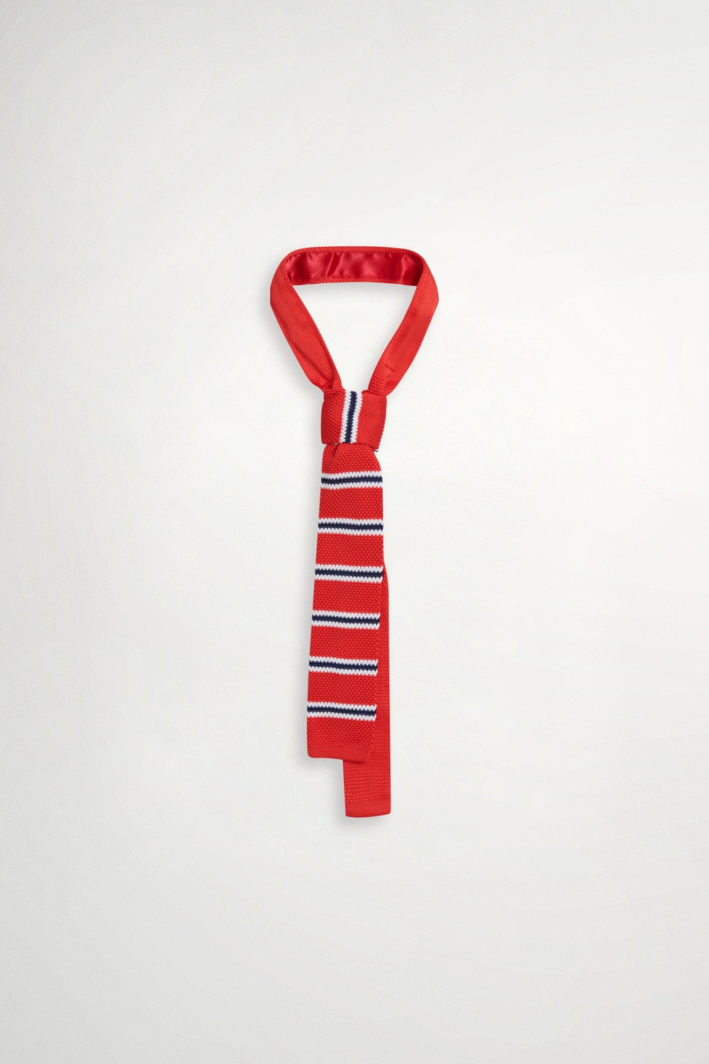 雙色配色針織領帶 - 耀眼赤紅, F 1120 • Crimson Reverie|❤️週週新品 | New|▶十一月份◀ 25AW|精品 | Accessories