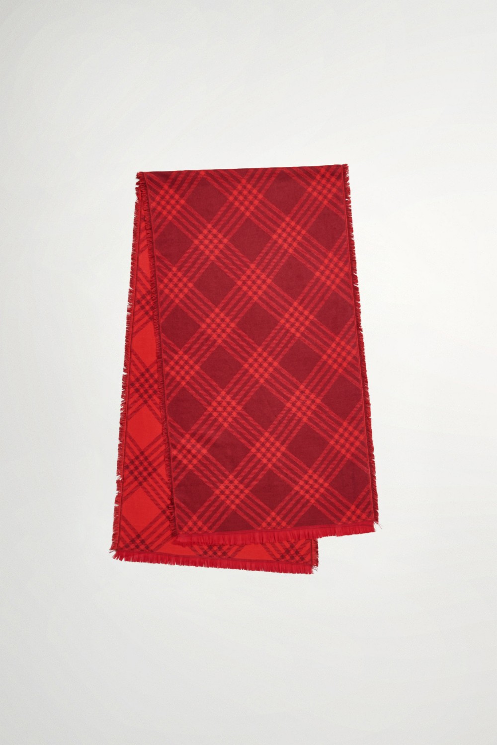 經典格紋流蘇圍巾 - 耀眼赤紅, F 1218 • Quiet Red|❤️週週新品 | New|▶十二月份◀ 25AW|精品 | Accessories|圍巾