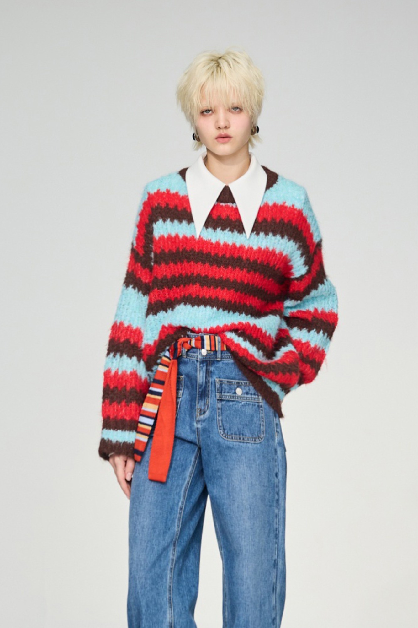 糖果心情配條慵懶感毛衣 - 耀眼赤紅, 36 1218 • Quiet Red|❤️週週新品 | New|▶十二月份◀ 25AW|上著 | Tops|五、七分袖 • 長袖上衣|針織 • 毛衣