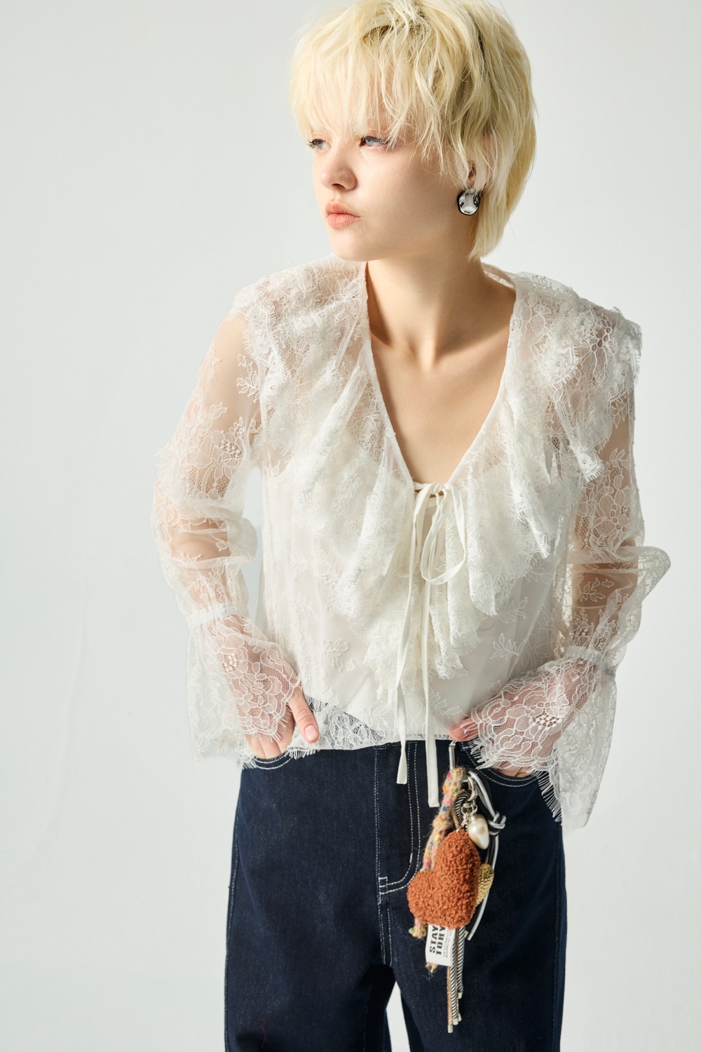 輕柔百搭浪漫蕾絲上衣 ❤️週週新品 | New|▶一月份◀ 25AW|0121 • Midnight Lilac|上著 | Tops|五、七分袖 • 長袖上衣|襯衫|蕾絲