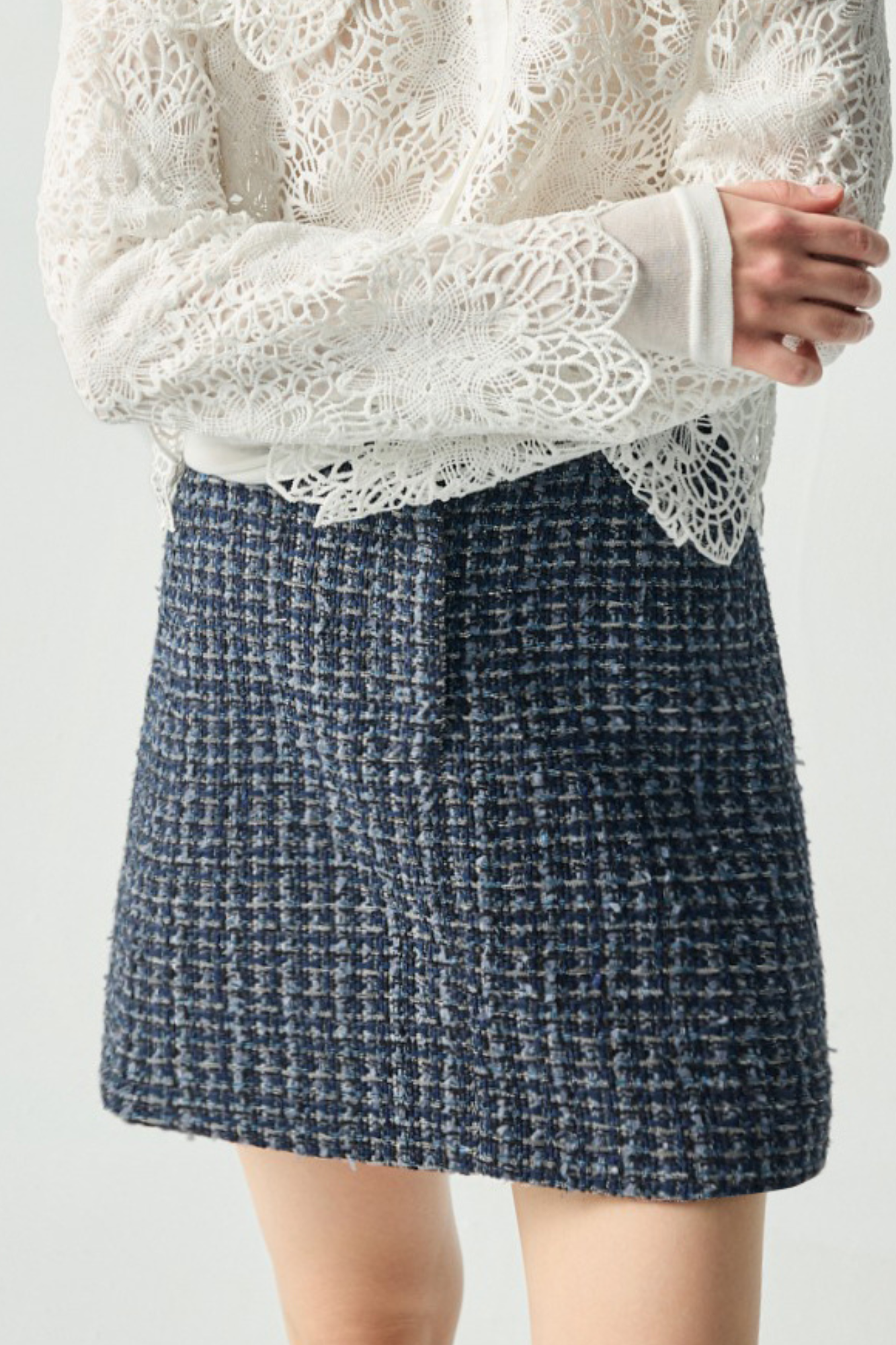 簡約小香風短裙 - 深邃藏藍, 36 ❤️週週新品 | New|▶一月份◀ 25AW|0121 • Midnight Lilac|下著 | Bottoms|長裙 • 短裙