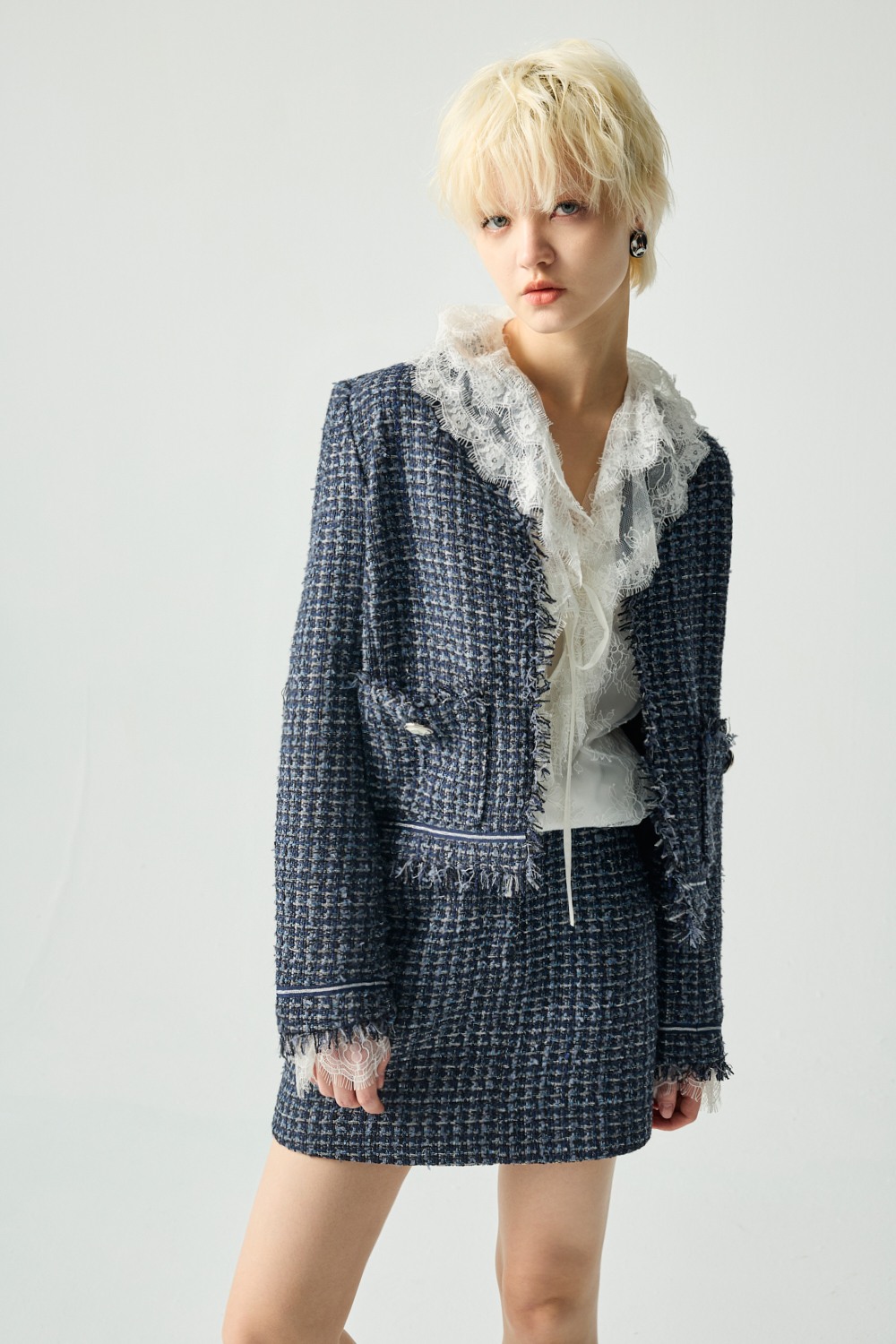 迷人經典小香風外套 - 深邃藏藍, 36 ❤️週週新品 | New|▶一月份◀ 25AW|0121 • Midnight Lilac|外衣 | Outwears|夾克 • 短外套|西裝外套