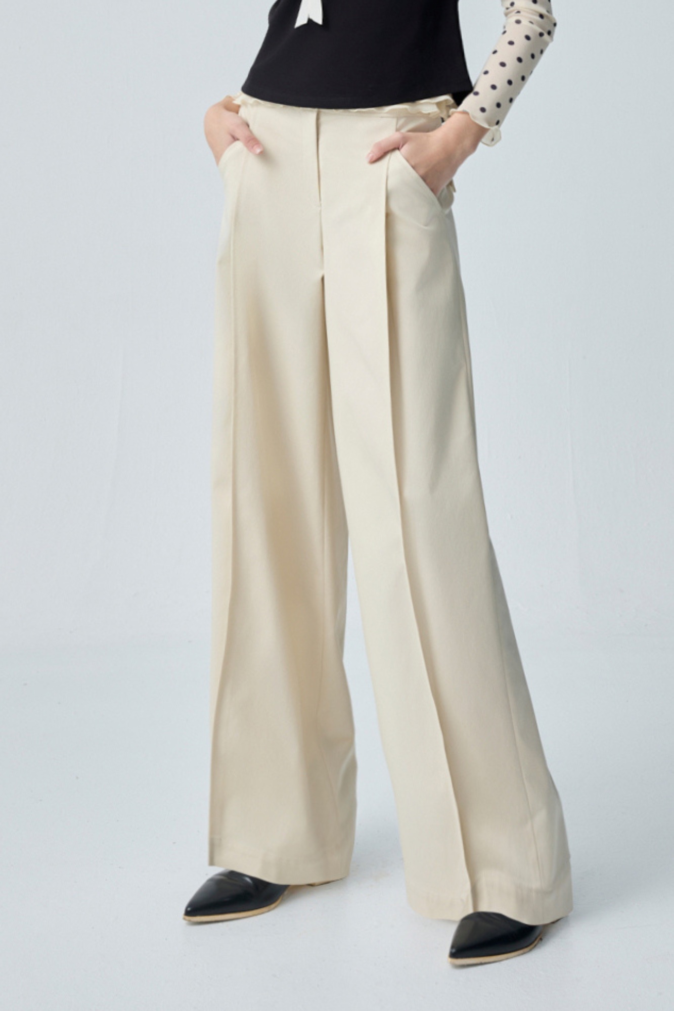 奶fufu素面打摺寬褲 0211 • Noir & Rouge|❤️週週新品 | New|▶二月份◀ 26SS|下著 | Bottoms|長褲 • 寬褲