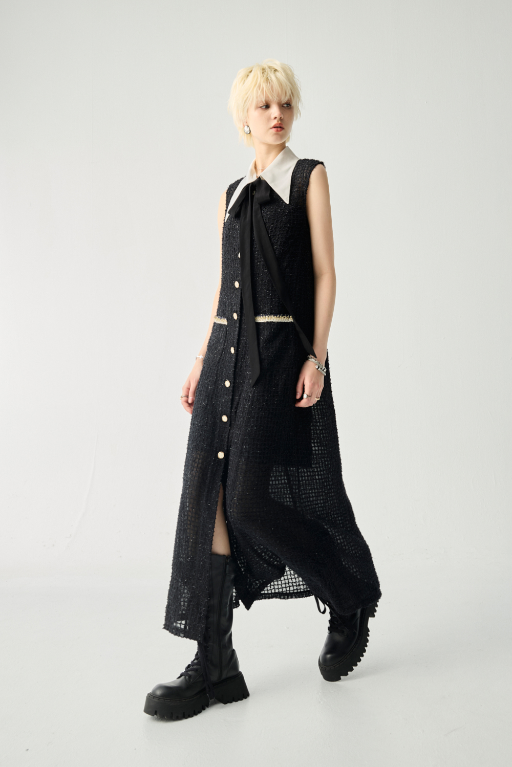 低調小香風長版洋裝(附活動內裡) 0211 • Noir & Rouge|⭐主題穿搭推薦⭐|➤大女主穿搭系列|❤️週週新品 | New|▶二月份◀ 26SS|洋裝 | Dresses|長洋裝