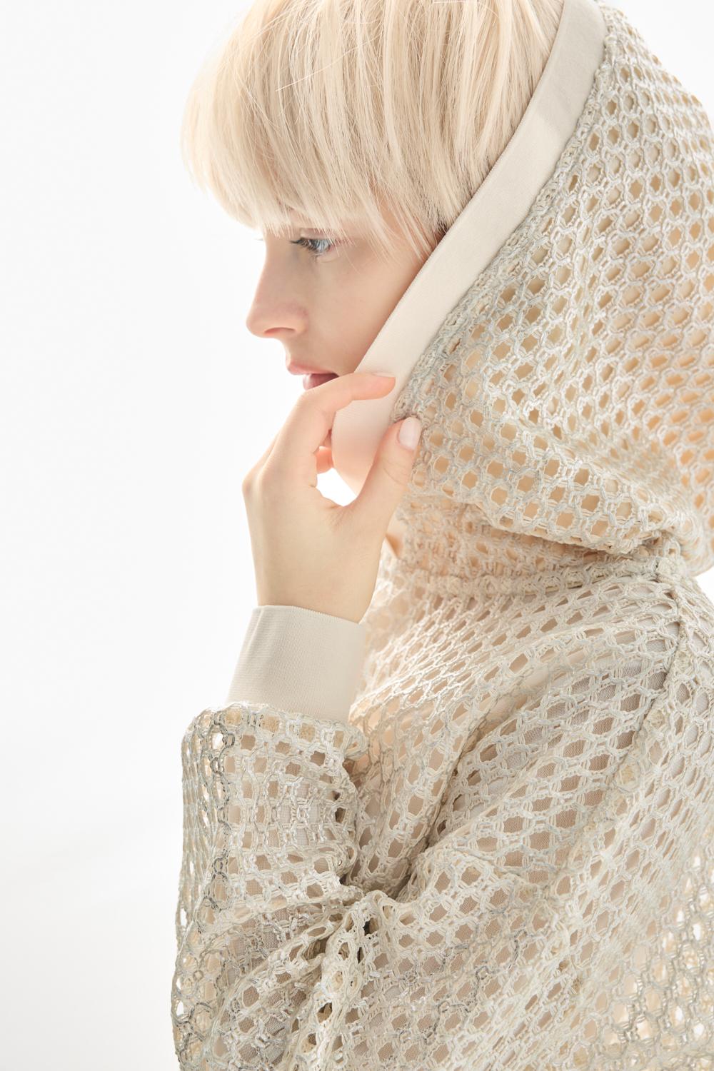 柔色平衡洞洞布連帽上衣 ❤️週週新品 | New|▶二月份◀ 26SS|0204 • Spring Overture|上著 | Tops|五、七分袖 • 長袖上衣|針織 • 毛衣