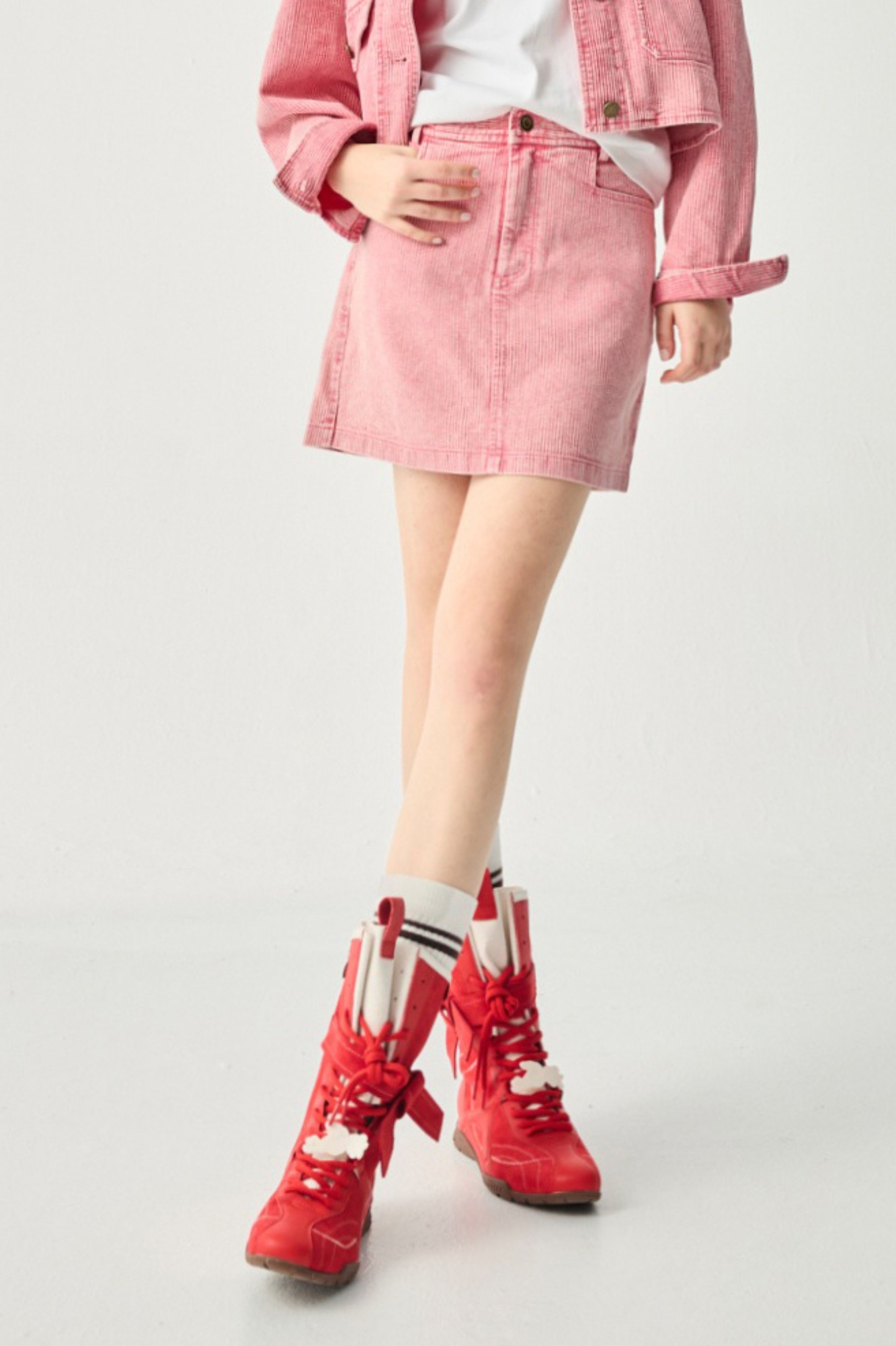 粉霧之間特殊水洗基本短裙 - 既睡粉黛, 36 ⭐主題穿搭推薦⭐|➤派對穿搭系列|❤️週週新品 | New|▶二月份◀ 26SS|0204 • Spring Overture|下著 | Bottoms|短褲 • 褲裙|長裙 • 短裙