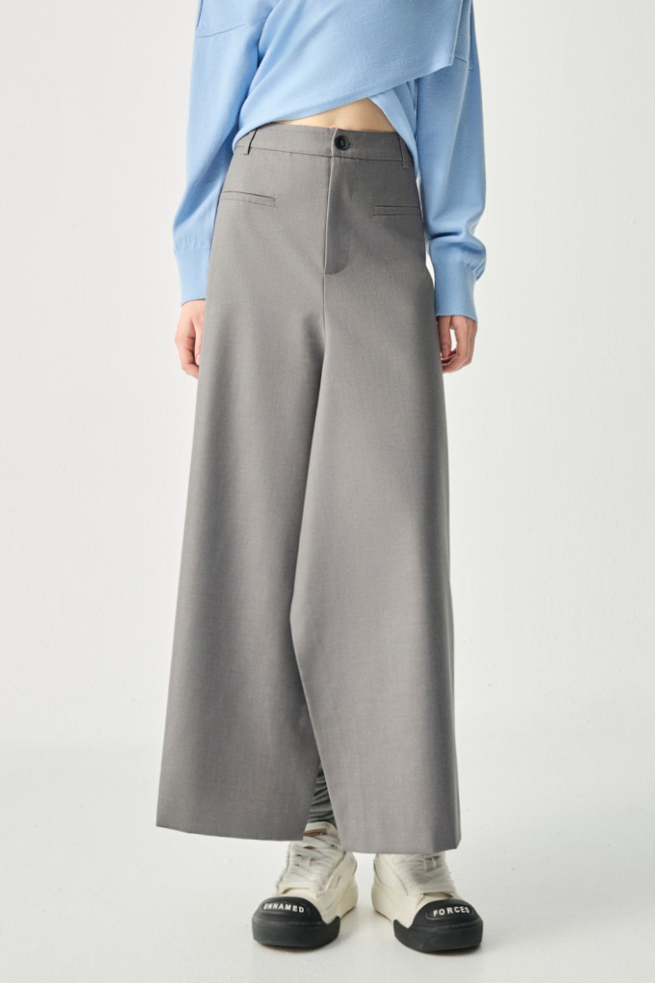 灰調輪廓前開衩造型長裙 ❤️週週新品 | New|▶二月份◀ 26SS|0209 • Daily Rhythm|下著 | Bottoms|長裙 • 短裙