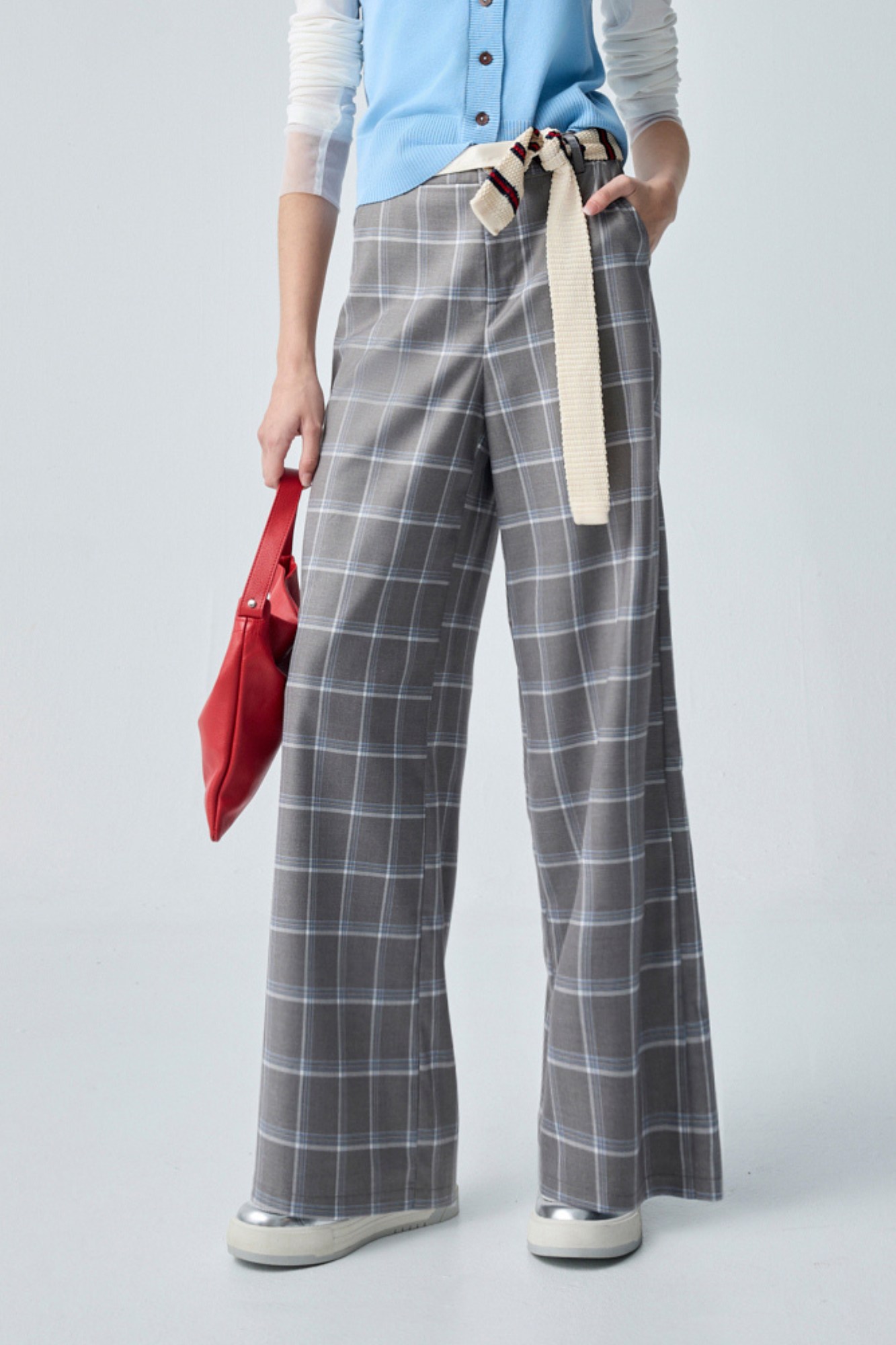 知性低調配色格紋長褲 - 沉穩霧灰, 36 ❤️週週新品 | New|▶二月份◀ 26SS|0209 • Daily Rhythm|下著 | Bottoms|長褲 • 寬褲