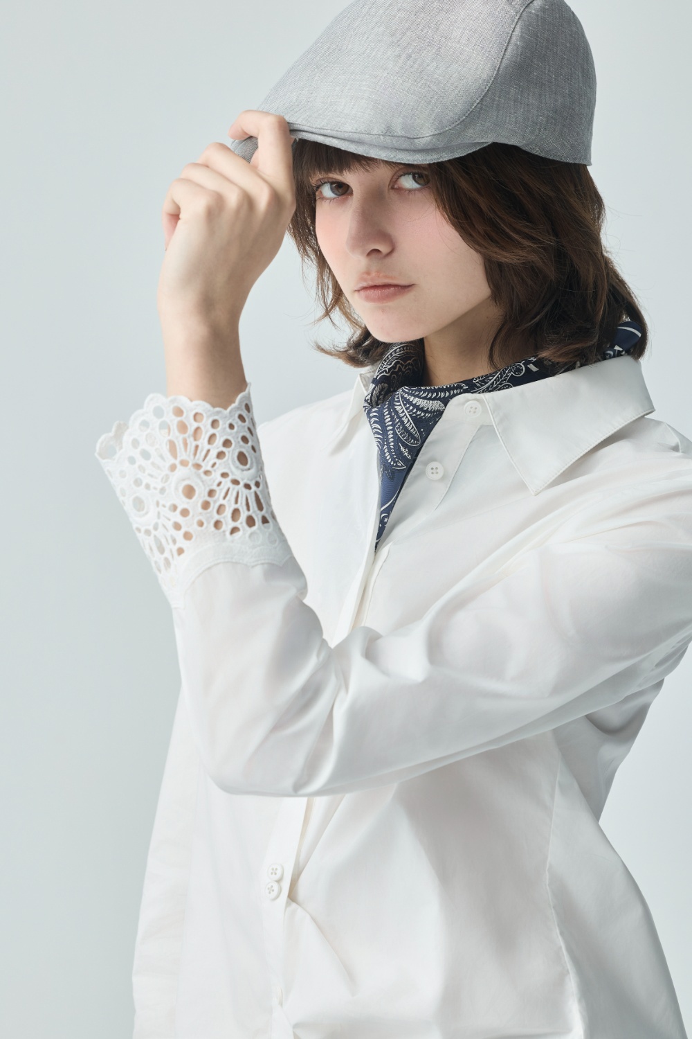 典藏記憶袖口剪接蕾絲襯衫 - 無瑕純白, 36 0319 • Light & Lovely|❤️週週新品 | New|▶三月份◀ 26SS|上著 | Tops|五、七分袖 • 長袖上衣|襯衫|蕾絲