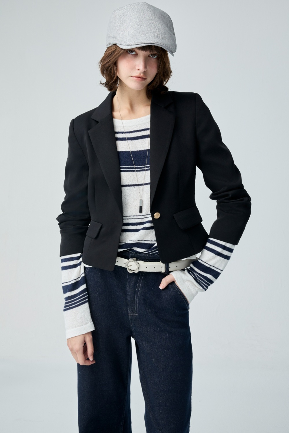 煙幕記憶素面合身西裝外套 0319 • Light & Lovely|❤️週週新品 | New|▶三月份◀ 26SS|外衣 | Outwears|夾克 • 短外套|西裝外套