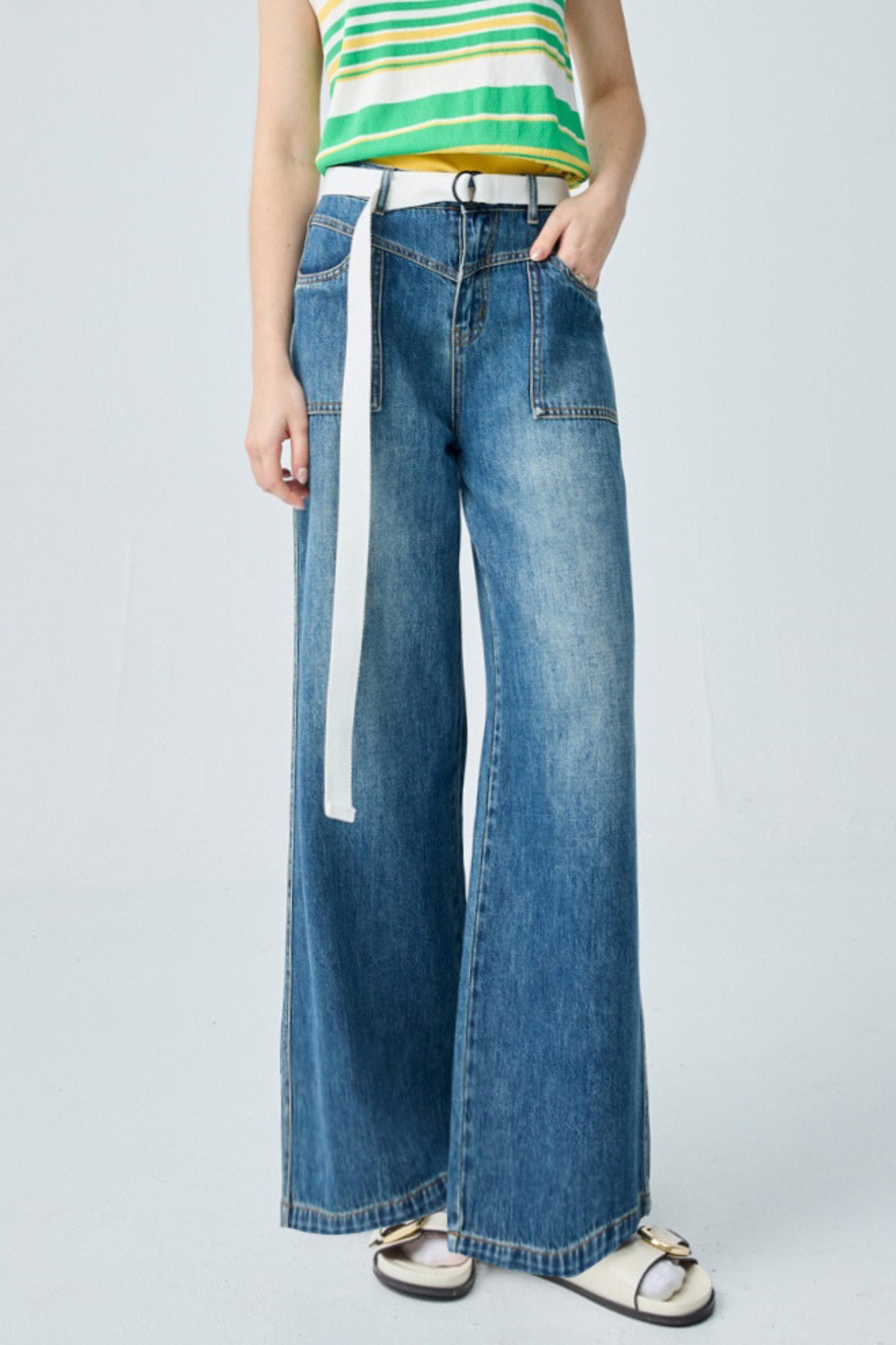 率性滿滿前剪接貼口袋牛仔褲 ❤️週週新品 | New|▶四月份◀ 26SS|0409 • Daisy Days|下著 | Bottoms|長褲 • 寬褲|牛仔丹寧