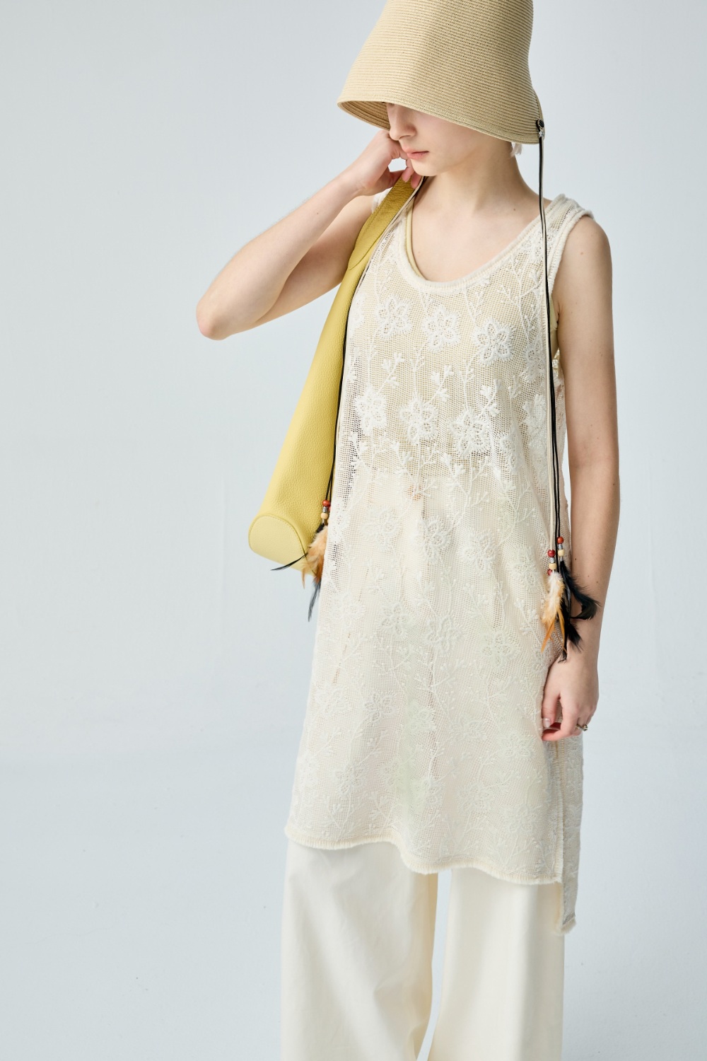 法式隨性蕾絲刺繡罩衫 ❤️週週新品 | New|▶四月份◀ 26SS|0409 • Daisy Days|上著 | Tops|背心 • 細肩帶