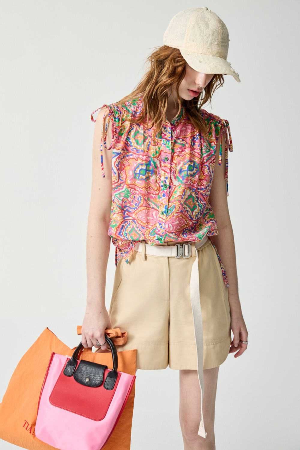 打翻了調色盤彩色印花輕薄上衣 0430 • Warm Light|❤️週週新品 | New|▶四月份◀ 26SS|上著 | Tops|無袖 • 短袖上衣