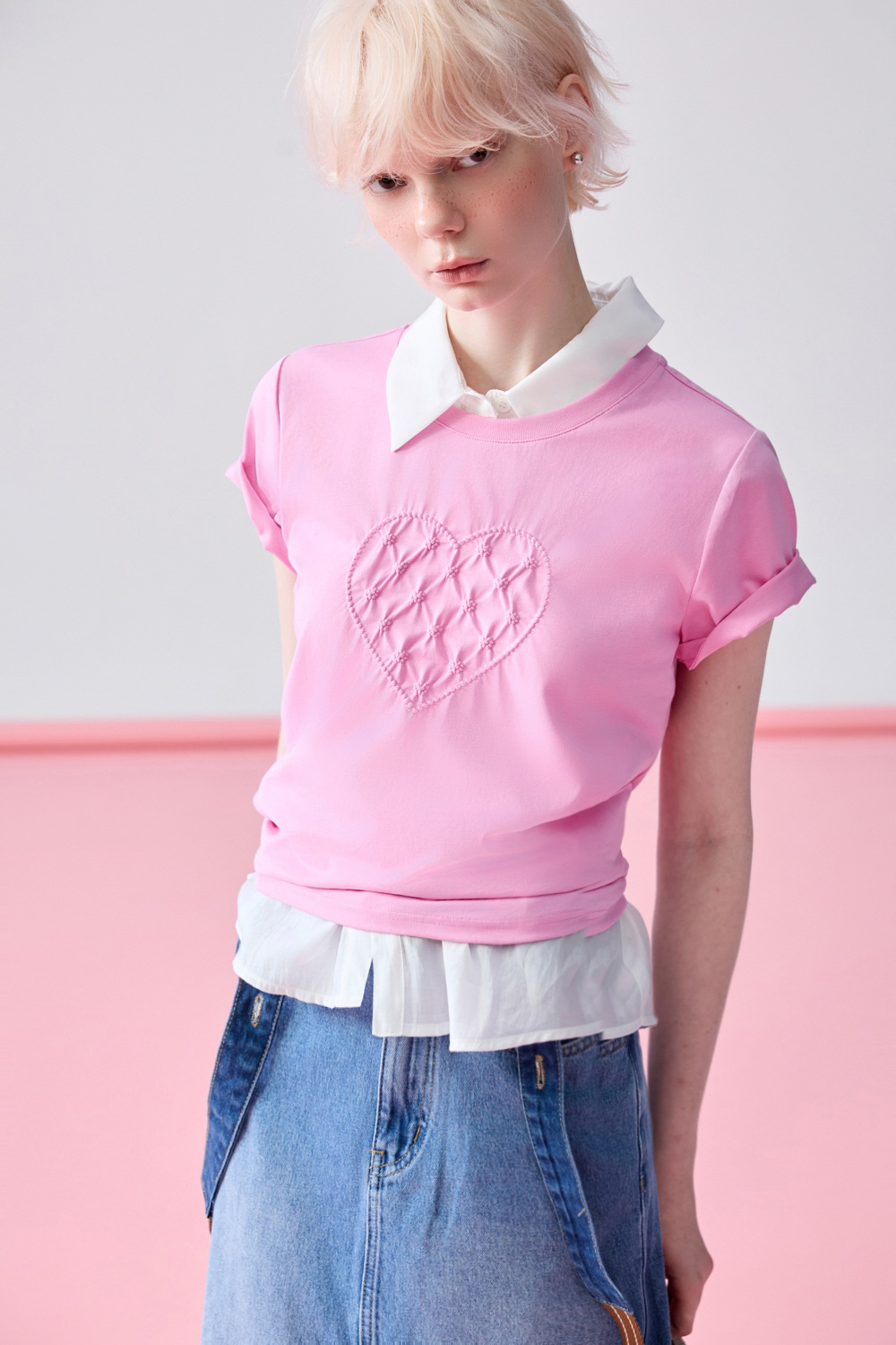 昨夜甜夢特殊抽褶圓領上衣 ❤️週週新品 | New|▶七月份◀ 26SS|0723 • Refined Mood|上著 | Tops|無袖 • 短袖上衣|T-shirt