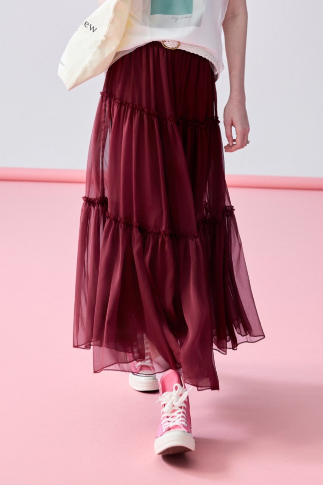 三分甜兩穿氣質蛋糕裙 - 勃根地紅, 36 ❤️週週新品 | New|▶七月份◀ 26SS|0723 • Refined Mood|下著 | Bottoms|長裙 • 短裙