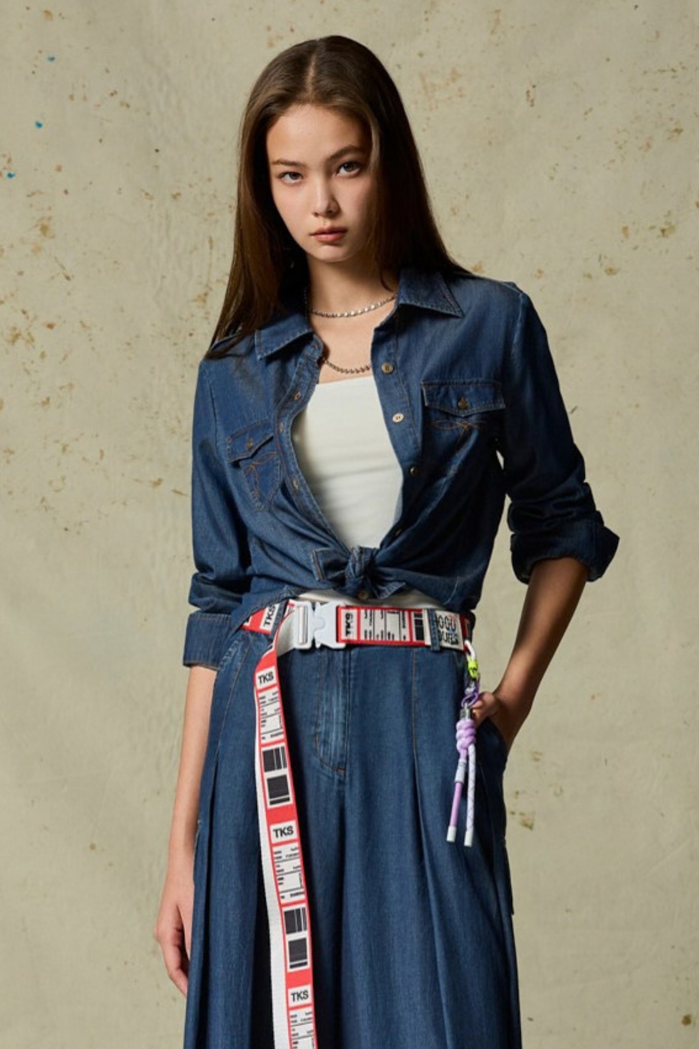 經典復古牛仔襯衫 - 深邃藏藍, 36 ❤️週週新品 | New|▶十月份◀ 26AW|1008 • Wild Romance|上著 | Tops|五、七分袖 • 長袖上衣|襯衫