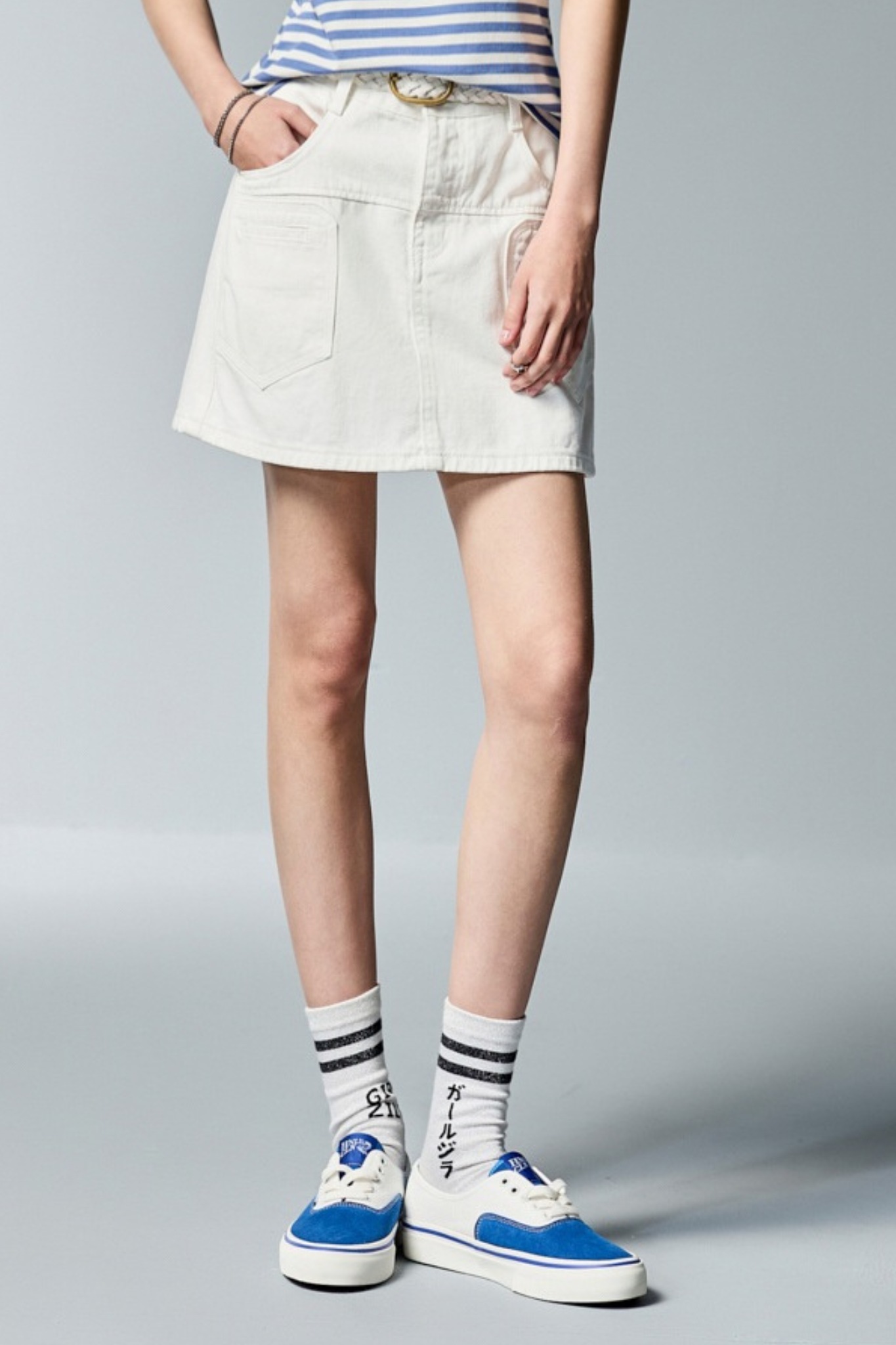 夏日拾光多口袋剪接短裙 - 無瑕純白, 36 ❤️週週新品 | New|▶八月份◀ 26AW|0813 • Cut Loose|下著 | Bottoms|短褲 • 褲裙