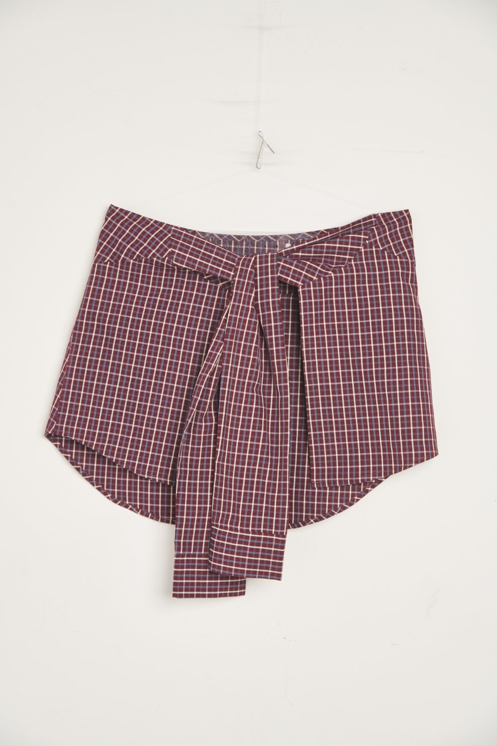復古格紋綁帶飾片 - 勃根地紅, F ❤️週週新品 | New|▶九月份◀ 26AW|0924 • In Between