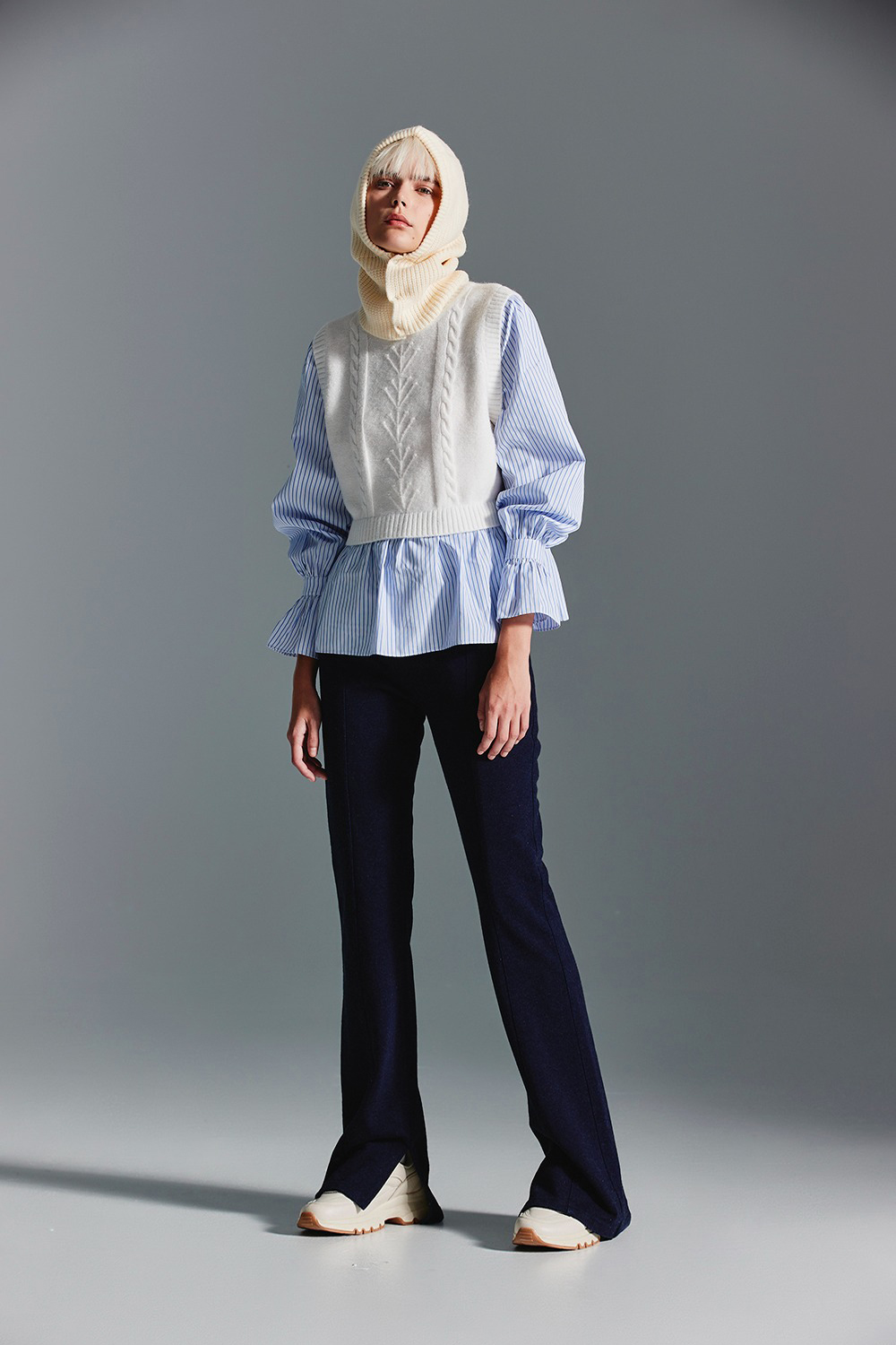 如感浪漫假兩件拼接層次立領長袖上衣 - 無瑕純白, 36 全館商品|❤️週週新品 | New|上著 | Tops|五、七分袖 • 長袖上衣