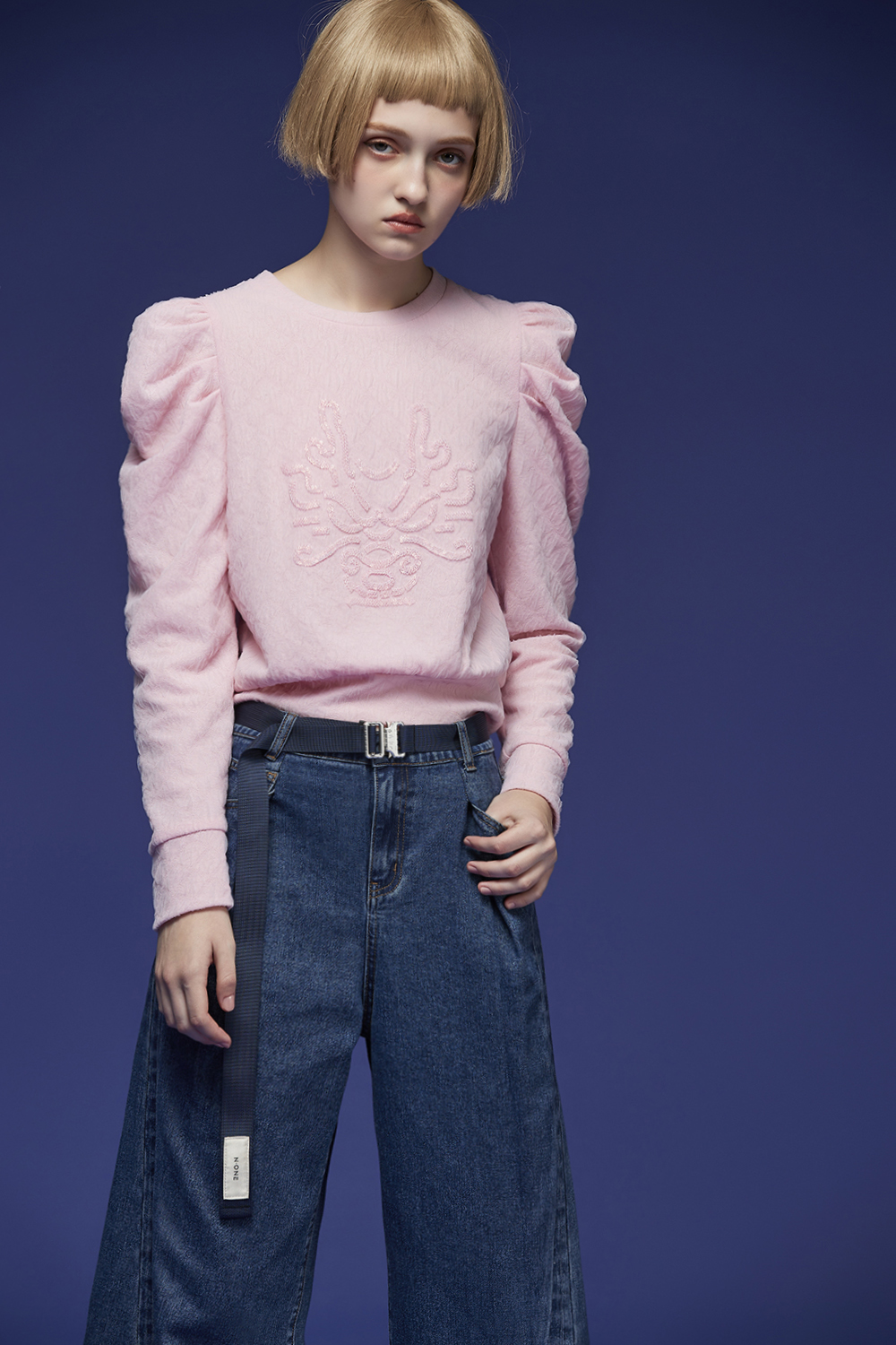 恰逢春櫻抓皺網紗繡花上衣 ➤上衣|雙11最殺 最低3折起|全館商品|❤️週週新品 | New|上著 | Tops|五、七分袖 • 長袖上衣