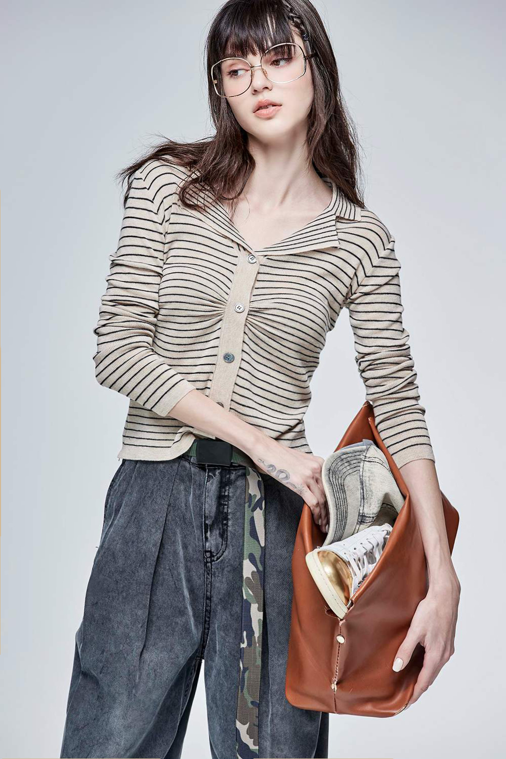 舒適時光V領條紋針織外套 ❤️週週新品 | New|外衣 | Outwears|針織外套
