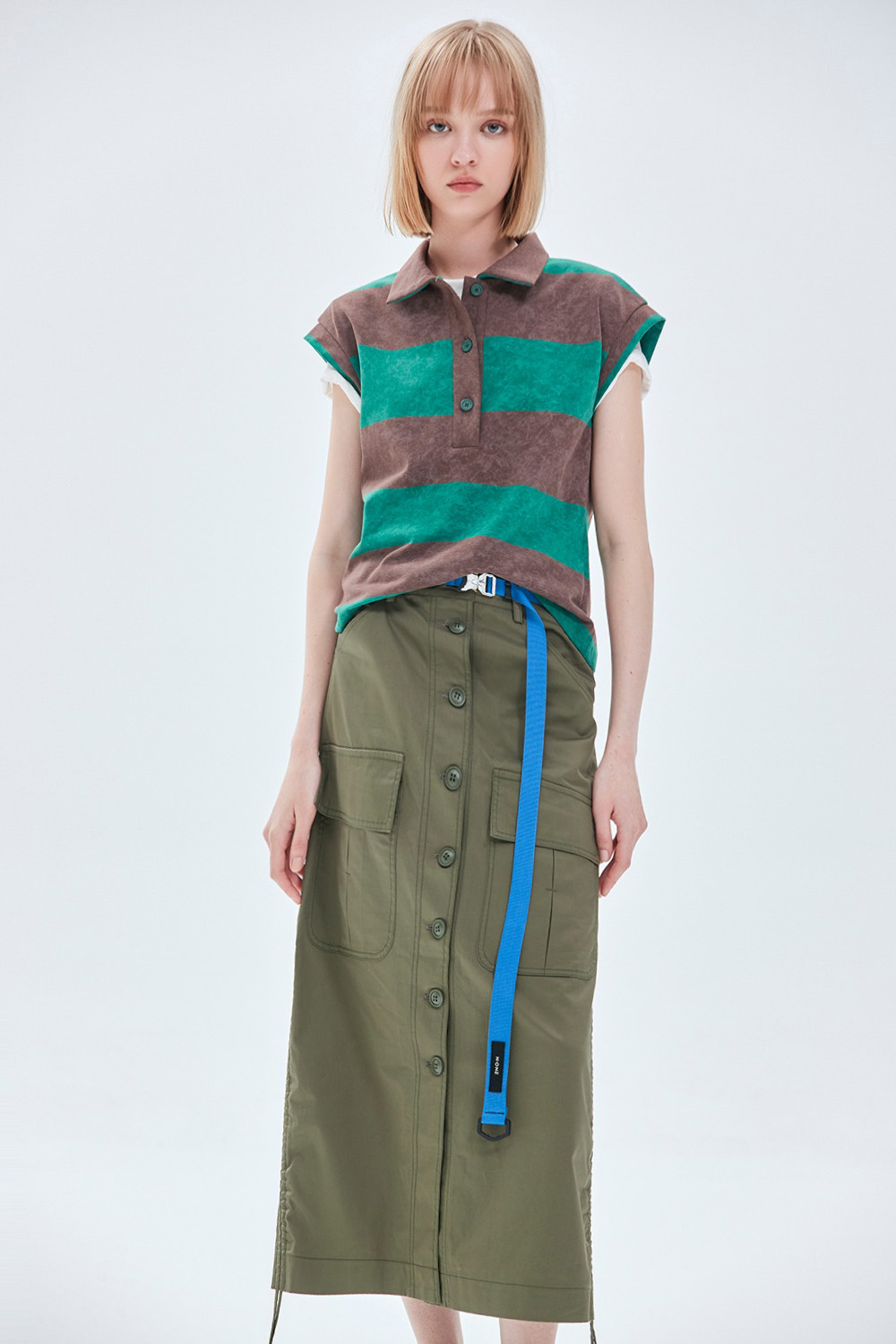 西野暮色洗舊感配色條紋上衣 ❤️週週新品 | New|上著 | Tops|無袖 • 短袖上衣