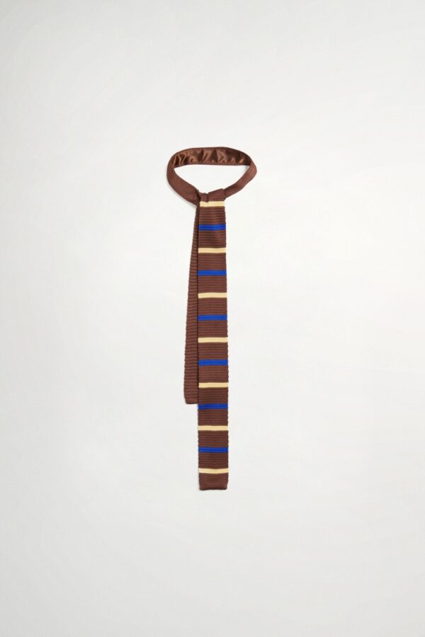 學院風配條針織領帶 