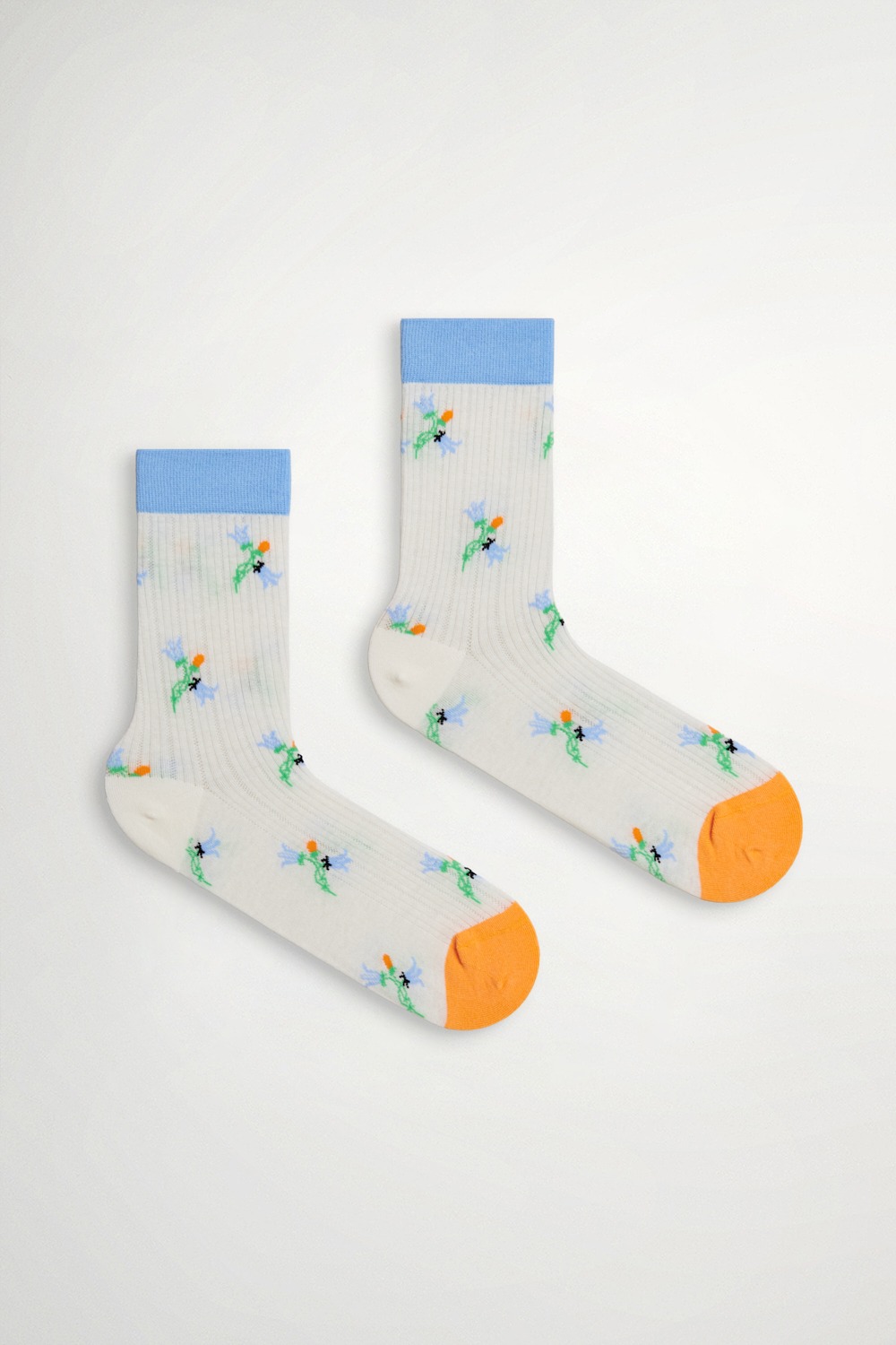 小花圖騰中筒襪 - 無瑕純白, F 精品 | Accessories|襪子
