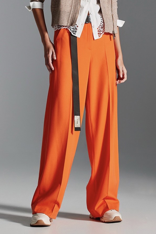 光感假期假兩件式燙褶中線直筒長褲 - 晚霞橘, 36 ➤褲裝|雙11最殺 最低3折起|全館商品|❤️週週新品 | New|下著 | Bottoms|長褲 • 寬褲