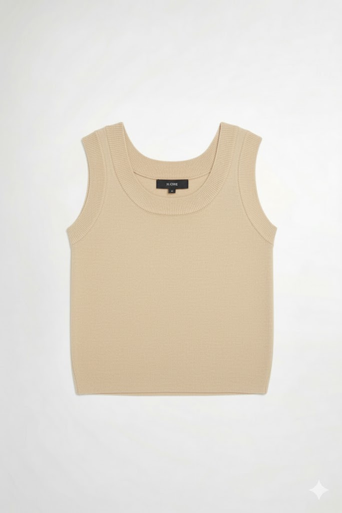 典藏簡約打底針織背心 - 奶油杏色, F ➤上衣|雙11最殺 最低3折起|全館商品|上著 | Tops|針織 • 毛衣