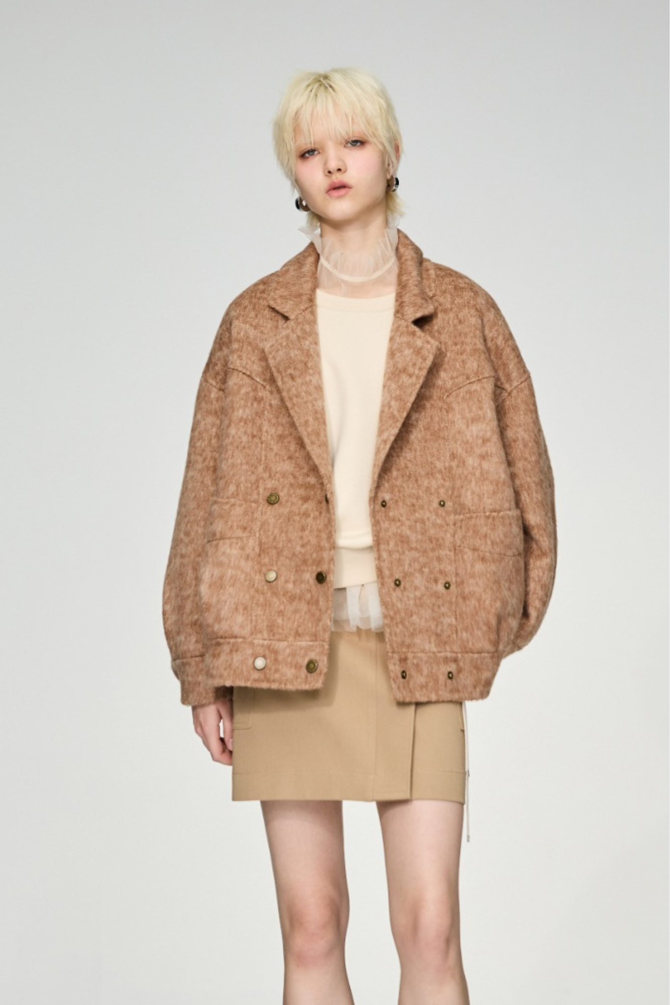 牛奶咖啡西裝型毛料外套 - 古樸咖啡, 36 ▶十二月份◀ 25AW|1204 • Mocha Soft|全館商品|❤️週週新品 | New|外衣 | Outwears|夾克 • 短外套